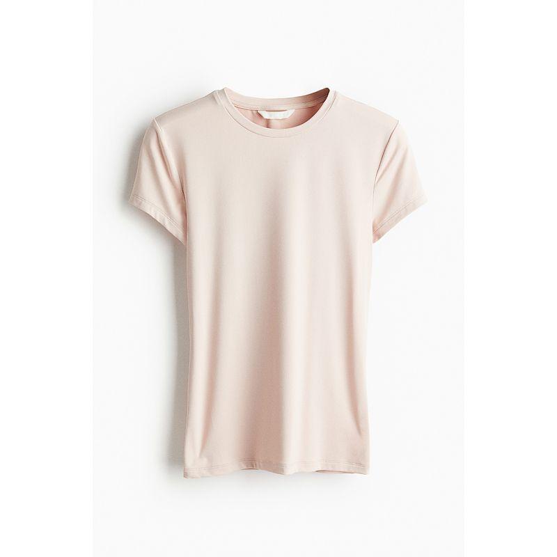 

HM Women s T-shirt Autumn Ladies Casual, Stylish and Comfortable Soft and Simple Silm T-shirt 1142908 Light gray Pink 170/104