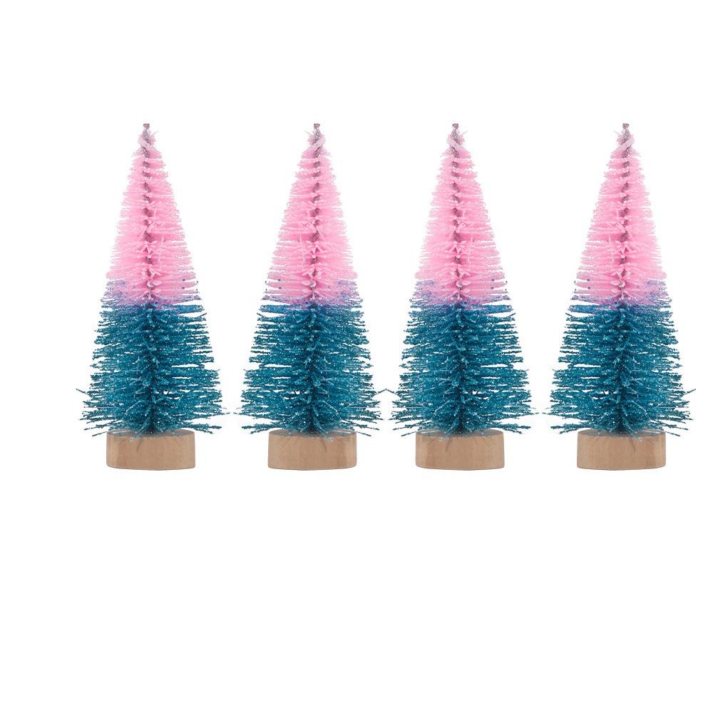 4pcs Plastic Mini Christmas Tree Gradient Artificial Xmas Pine Tree  Party Favors