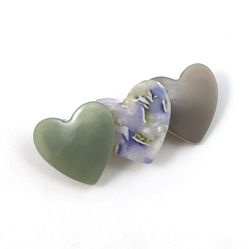 Versatile Korean Style Acetate Heart Hair Clip - Simple, Elegant Spring Accessory