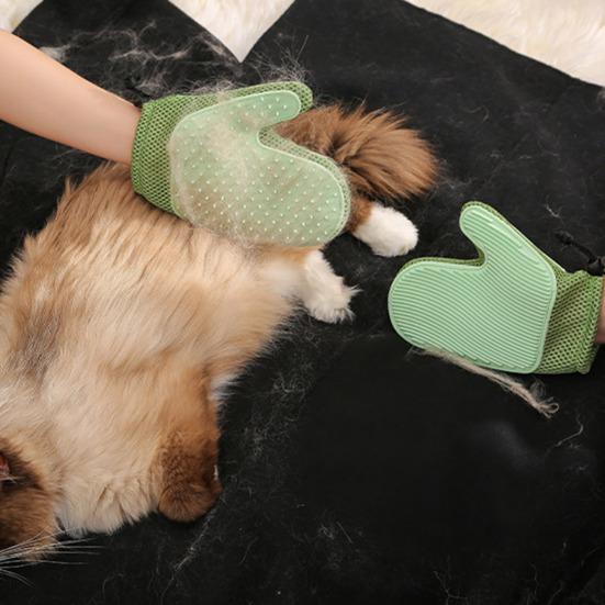 Yousheng 1Pc Pet Hair Removal Glove 2-in-1 Cat Deshedding Brush And Massage Mitt Grooming Glove for Short Long Hair Dogs Cats Shedding Control Bathing