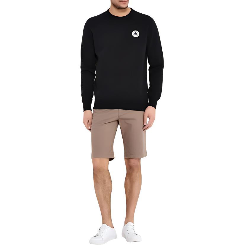 Converse Sweatshirts Men's Black Crew Neck Moderate Regular 10004629-A04