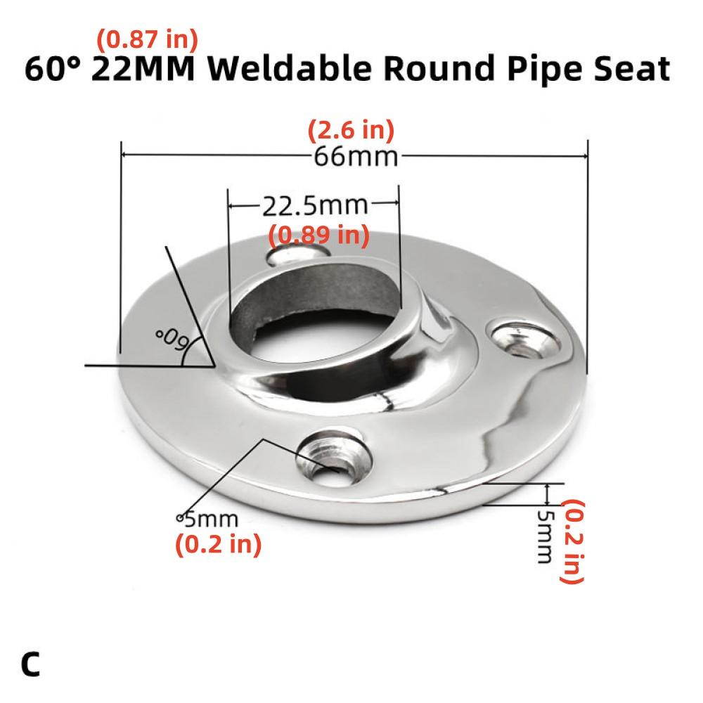 Suport tub rotund sudabil Balustradă punte iaht marin Suport balustradă Hardware Fitinguri oțel inoxidabil 316