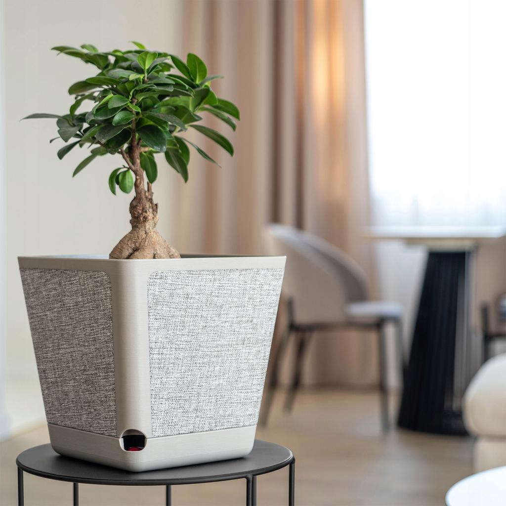 KADAX Květináč Květináč Na Květiny Obal Plastový 18cm Taupe S Podstavcem