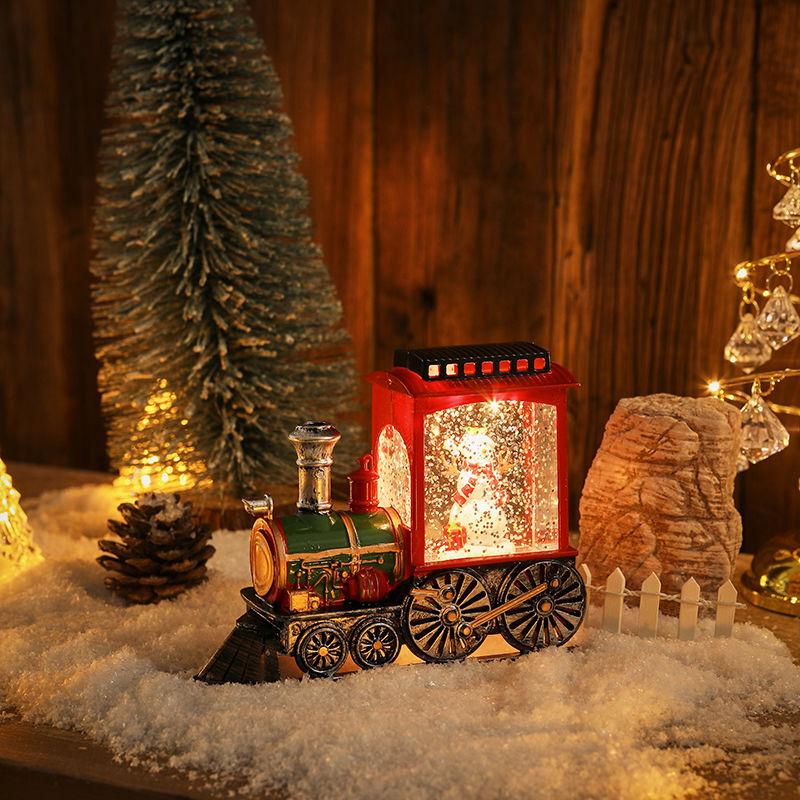 

Santa and Snowman Train: Creative Christmas Figurines for Kids Table Arrangements.
