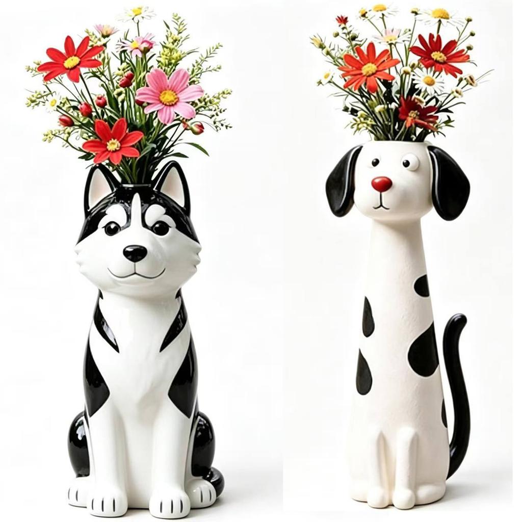 2pcs Cute Cat Shaped Flower Vase for Desk Shelf Decor Gardening Gift Home Decor