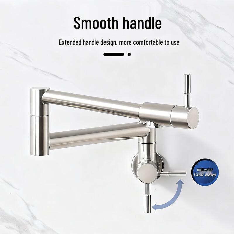 Handun Rose Gold Universal Wall-Mounted Kitchen Faucet