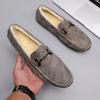 Fashion Men Casual Shoes Fashion Men Fur Handmade Suede Genuine Leather Mens Loafers Moccasins Slip On Men's Flats Male Driving Shoes