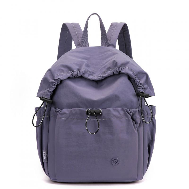 Schoolbag Japanese pleated drawstring design backpack women's large capacity lightweight travel backpack leisure commuter student schoolbag