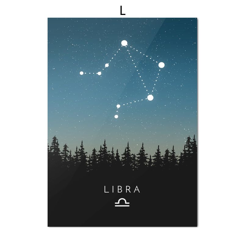 Plakát Souhvězdí Umělecká nástěnná malba Astrologie Obraz na plátně Severský obývací pokoj Ložnice Domácí dekorace Tisknout obrázek