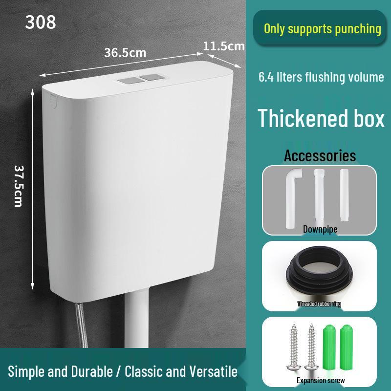 High Flush Toilet Tank with One-Button Operation for Squat Toilets