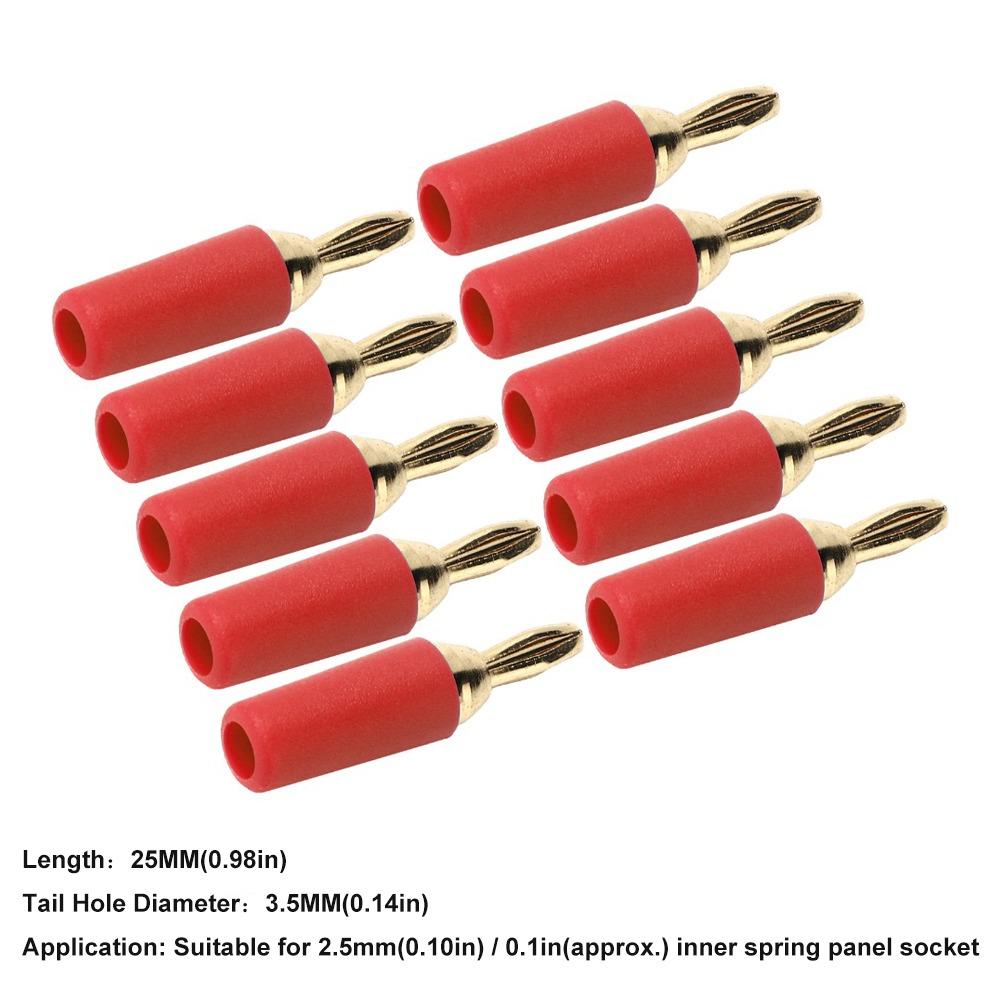 10 PCS 2.5mm Banana Plug Assortment Speaker Plug  Connector  Electrical Distribution