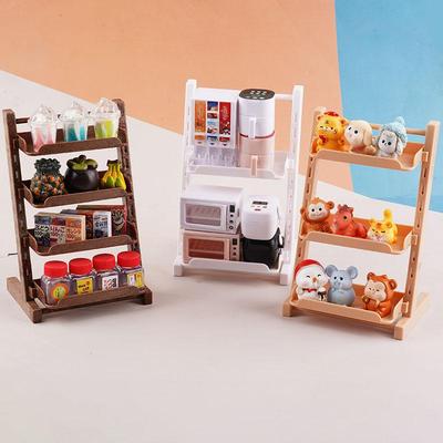 1 Stück Puppenhaus Mini Möbel Dekoration Zubehör 1/12 Puppenhaus Supermarkt Ausstellungsregal Brothalter Blumenständer Modell
