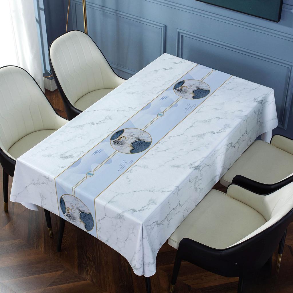 Light Luxury and High-end Home Tablecloth PVC Waterproof and Oil Resistant Rectangular Tea Table Cloth Dining Tablecloth