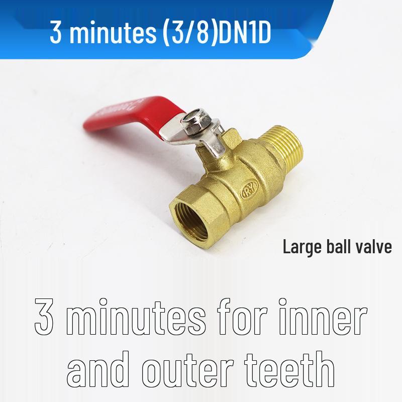 Pneumatic 4-Point Copper Ball Valve Switch for Air Compressor and Water Pipe, Internal/External Thread