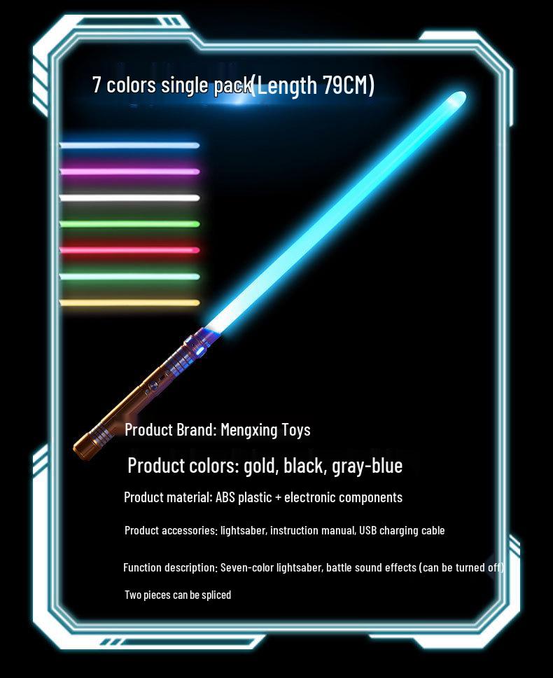 Dual RGB 15-Color Metal Lightsaber Toy - Star Wars Force Laser Sword for Dueling