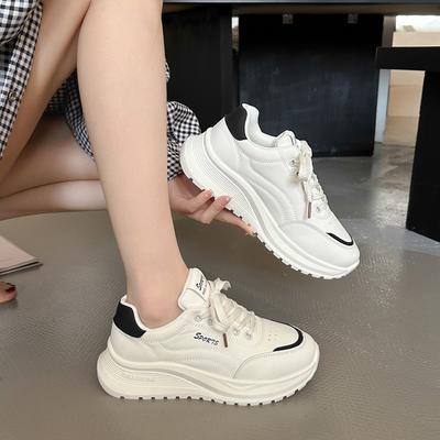 Plateauschuhe Forrest Gump 2025 Herbst neue Mode vielseitige leichte Sport- und Freizeitschuhe Damen einfarbig weiße Schuhe Damen