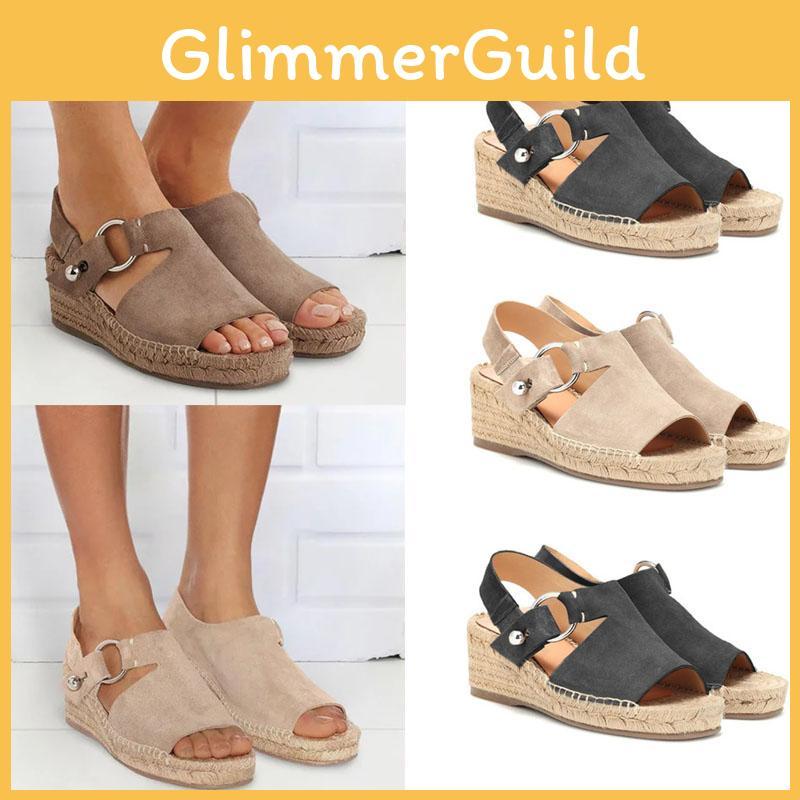 Stylish Women's Espadrille Sandals Featuring Thick Bottom And Fish Mouth Style