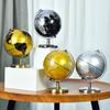 Golden Retro Metal Frame Geography Education Rotating Earth Globe High Quality World Map Globe Decor for Home Office Decoration