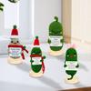 Cute Crochet Christmas Pickle Doll with Positive Message Card Emotional Support Plush Gift for All Ages