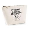 Toiletry Bag - PLANETEE - I Can't Minimalist - 100% Beige Cotton - 3 L (28×19×9 Cm) - Metal Zipper, DTG Printing