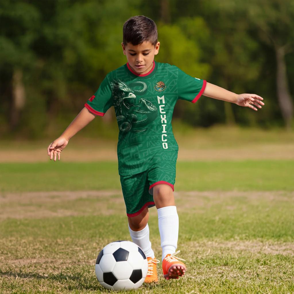 Men's Casual Short Sleeve Soccer Jersey Mexico Themed Graphic Print Lightweight Athletic Top for Sports and Leisure Wear