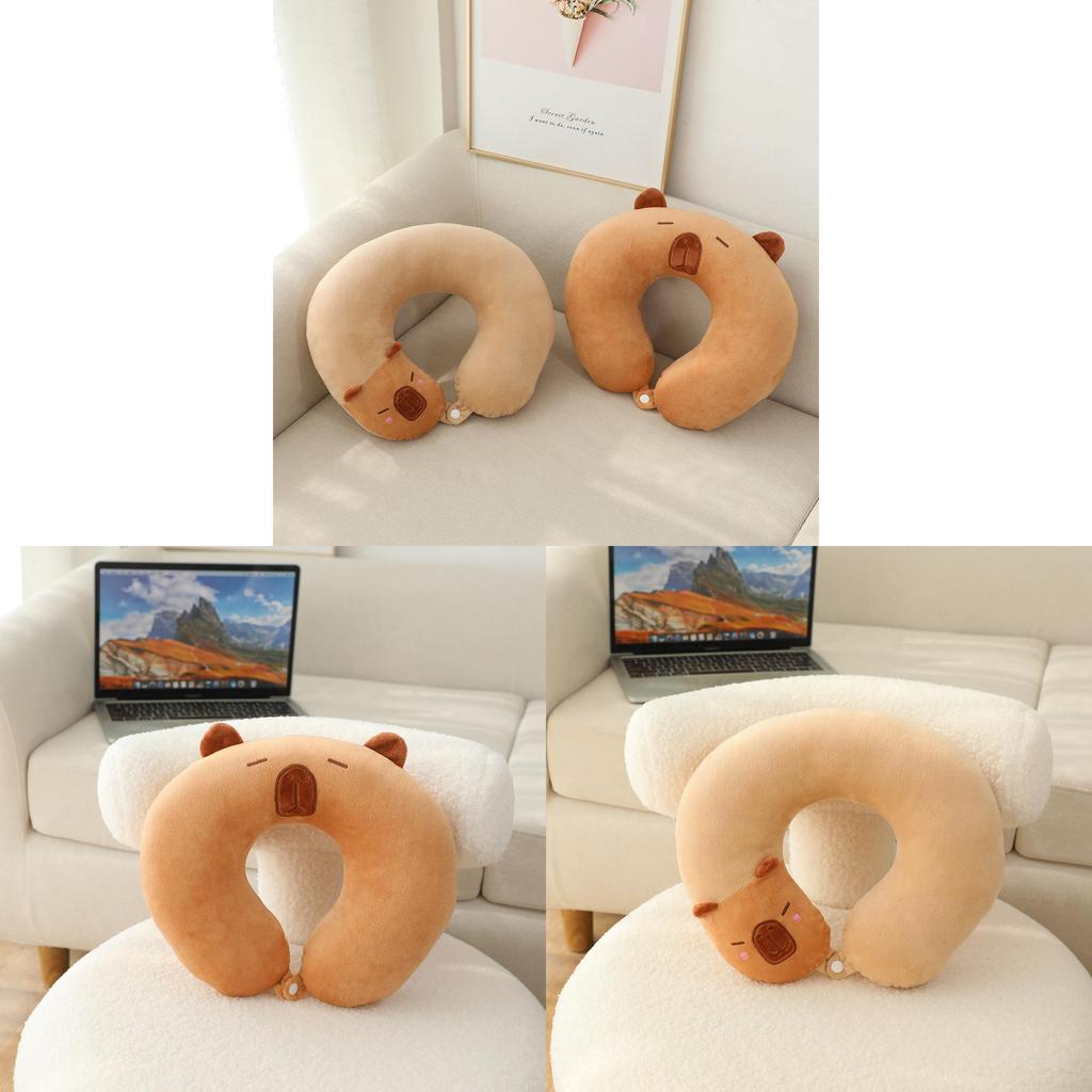 U Shaped Plush Water Buffalo Pillow With Pp Cotton For Office Travel Napping Comfort