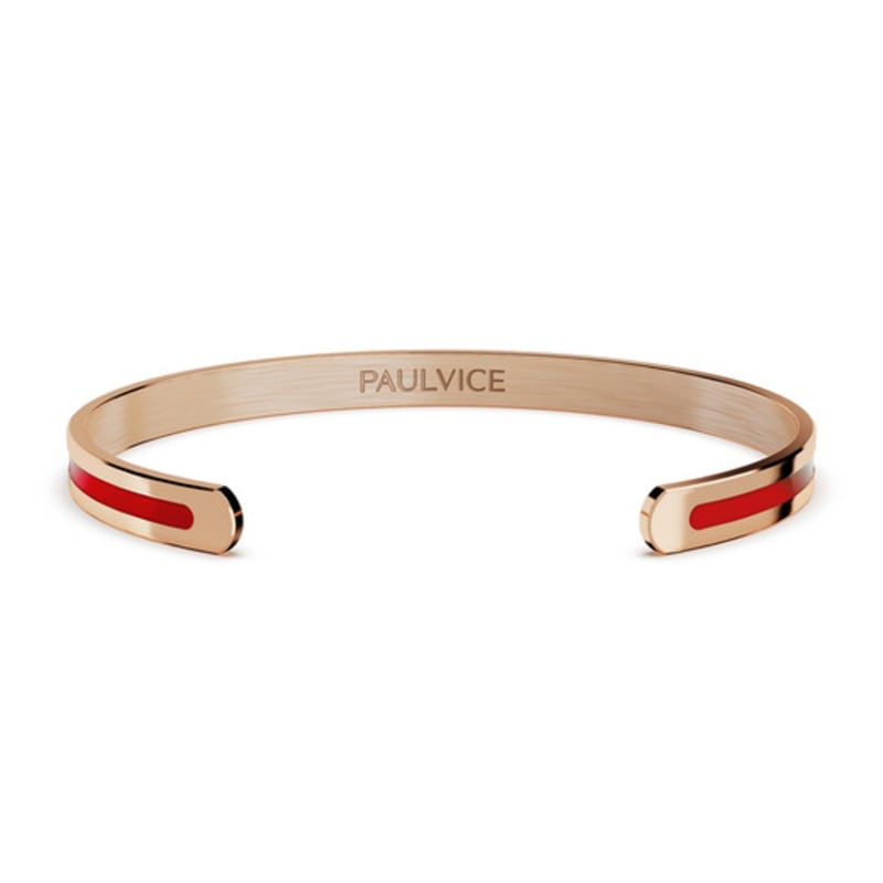 PAULVICE C-Line Cuff Red - Rose Gold PVJ004RD