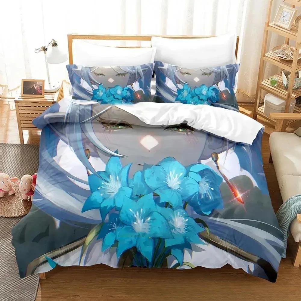 3D Print Anime Frieren Bedding CollectionDuvet Cover Comforter Bed Collection Quilt Cover PillowcaseKing Queen Twin Size Boys Girls Adultse