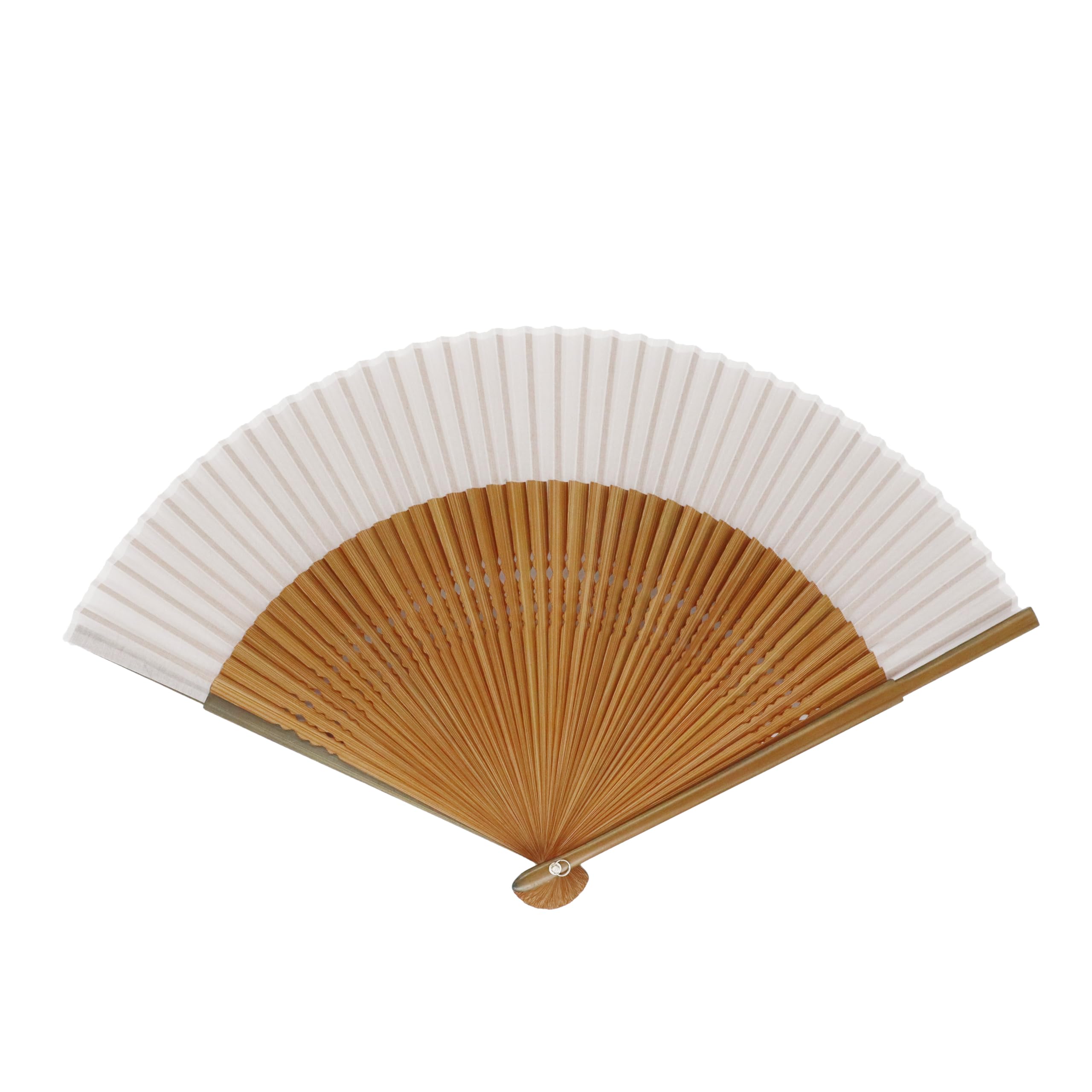 

Onishi Ken Seihan Ripple Fan, Solid Cotton, 23cm, Off-White, S22-MTM01, Made with Japanese Fabric