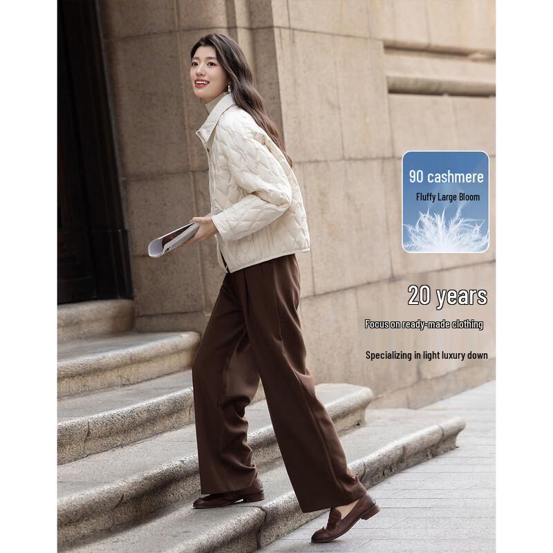 

Demana Women s Luxury 90% Duck Down Polo Collar Diamond Quilted Jacket XL