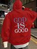 Herren Fleece Hoodie Kunst Buchstaben Slogan Rückendruck Pullover, Übergroß Langarm Grafik Sweatshirt, Lässige Streetwear Herbst Winter Oberteile