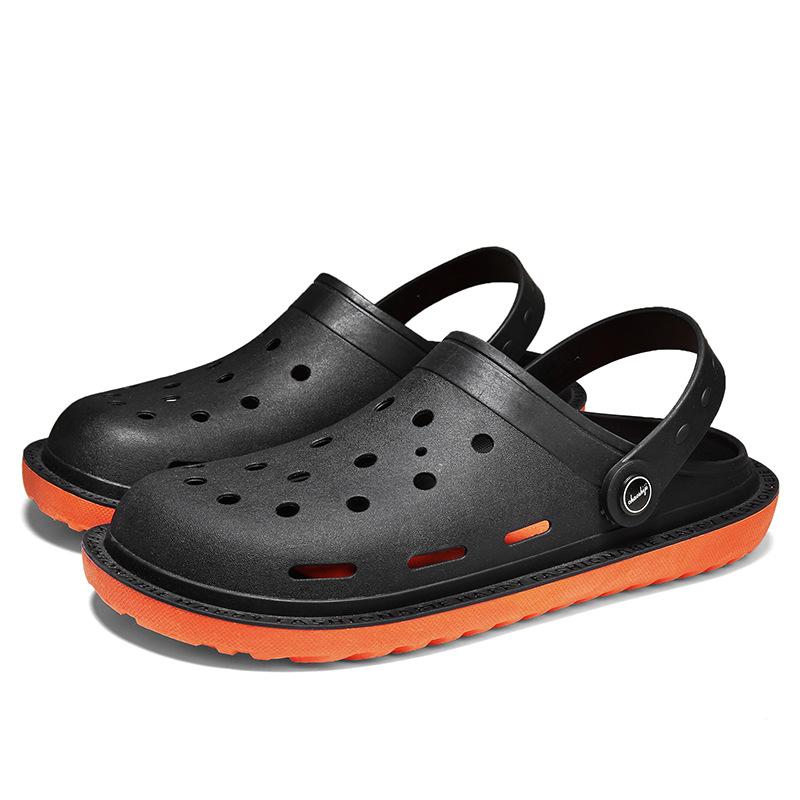 Summer Thick-soled Heightening Rubber Sandals Couple Bag Head Slippers Casual Trend Hole Shoes Latex Men's Beach Shoes