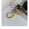 Women Light Luxury Geometric U Shape Round Circle Earrings Fashion Ear Jewelry
