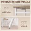 Dining Table Set with 2 Chairs and Bench, Upholstered Seats, Oak and White