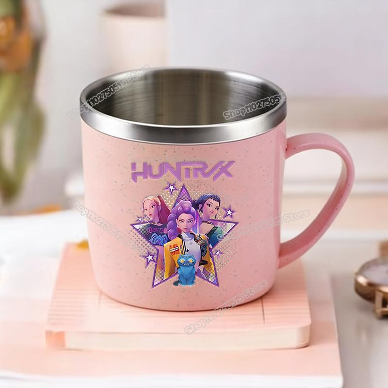 KPop Demon Hunters Children Home Water Cups Cartoon Stainless Steel Milk Mugs School Office Coffee Tea Adorable Girl Drink Cups