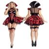 Gothic Queen Halloween Costume Women Vampire Witch Cosplay Outfit Red Sexy Party Dress Role Play