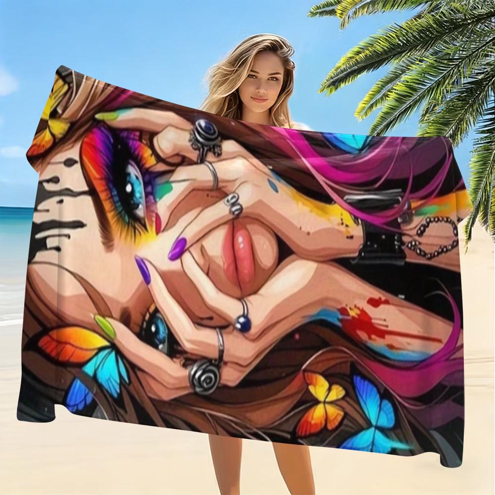 Super Large Swimming Alpaca Print Beach Towel Soft Absorbent Quick Dry Towel For Pool Camping Travel Fitness Beach Must Have