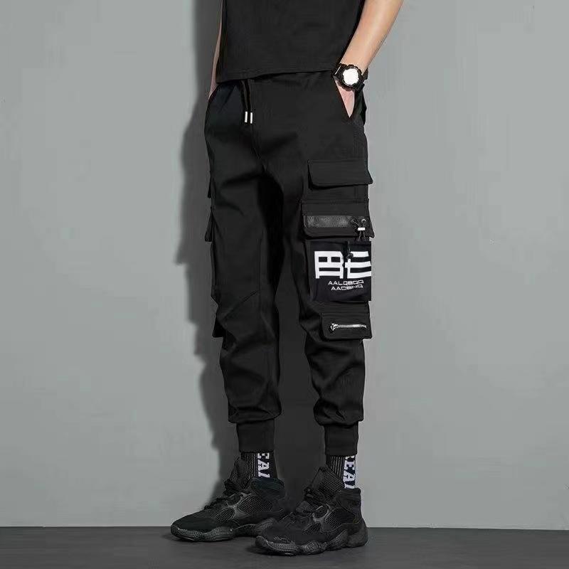 

Брюки-карго с несколькими карманами и шнурком, мужские повседневные брюки-карго на лето и осень на открытом воздухе XXXXL чёрный