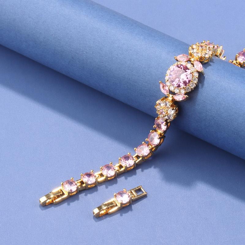 12-Colors Zircon Elegant Women'S Charms Italian Bracelet Gold Plated Luxury Wedding Jewelry Accessories