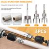 BHBL Juego de 3 Piezas de Rosca de Tubería Integrada Interna y Externa Herramienta de Corte de Rosca de Tubería de Doble Función para 1/2", 3/4" y 1" PVC
