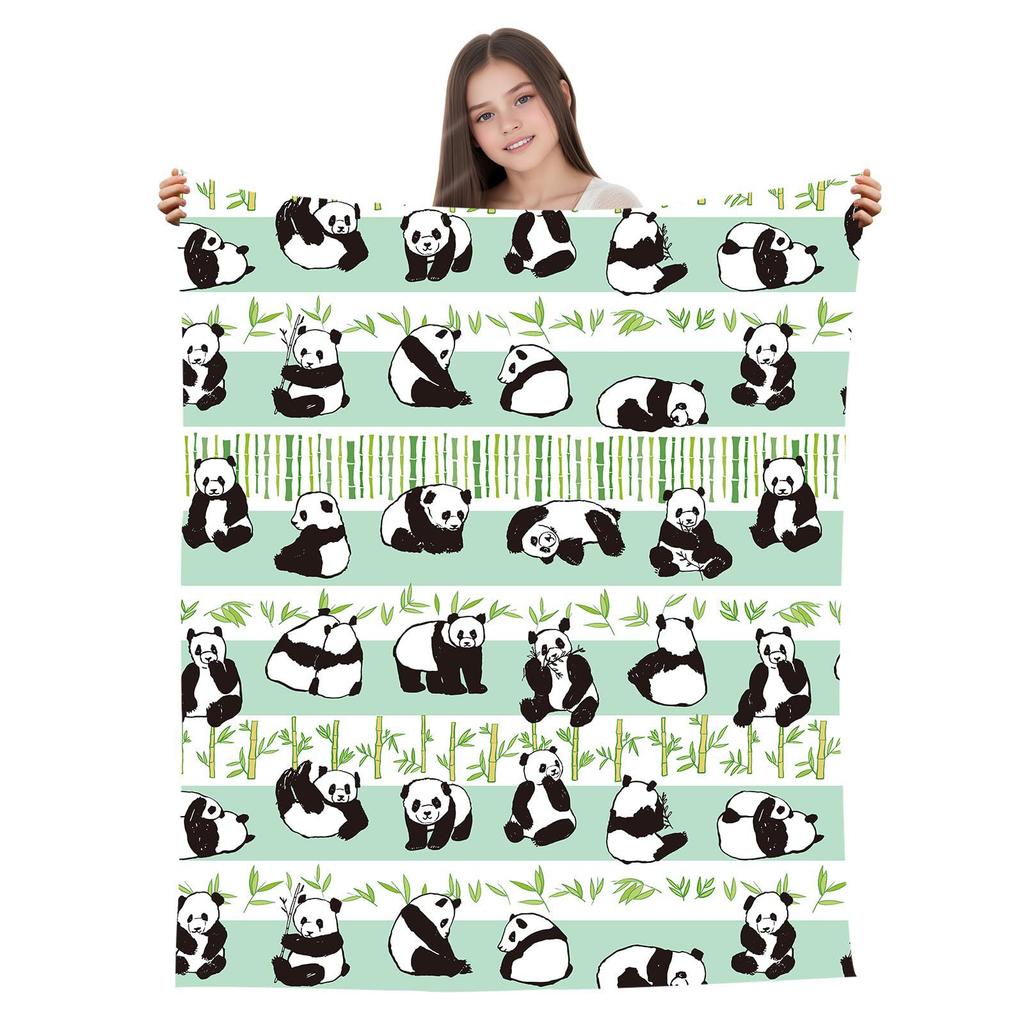 Panda Blanket Blanket Cute Animal Flannel Blanket Air Conditioner Blanket Blanket Office Nap Blanket