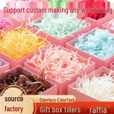 Raffia Schnitzelpapier Gras zur Dekoration von Geschenkboxen und Obstkisten