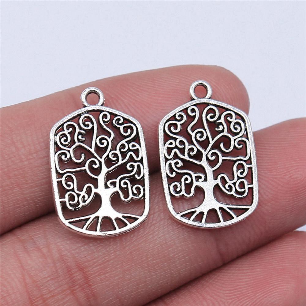 Charms Round Tree Of Life Pendants Vintage Jewelry Supplies QC109