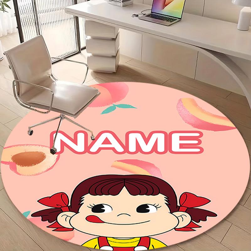 Personalized M-Milky Round Chair Office Rug - Perfect for Mat, Office Chair & More - Ideal Gift for Birthdays and Holidays