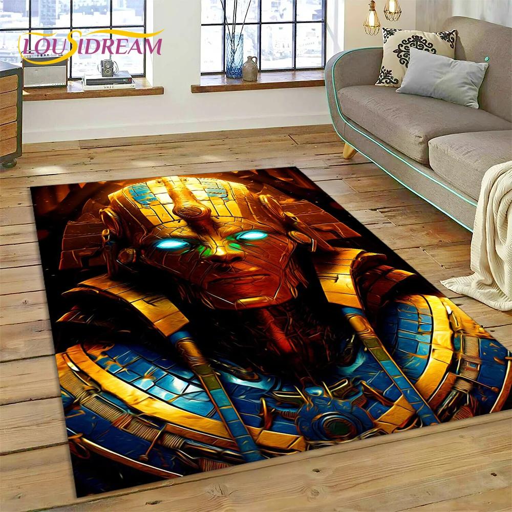 Tappeto 3D Anubis Faraone Horus Mitologia egizia Dei Tappeto per casa Soggiorno Camera da letto Divano Zerbino Decor, Tappeto Tappetino antiscivolo