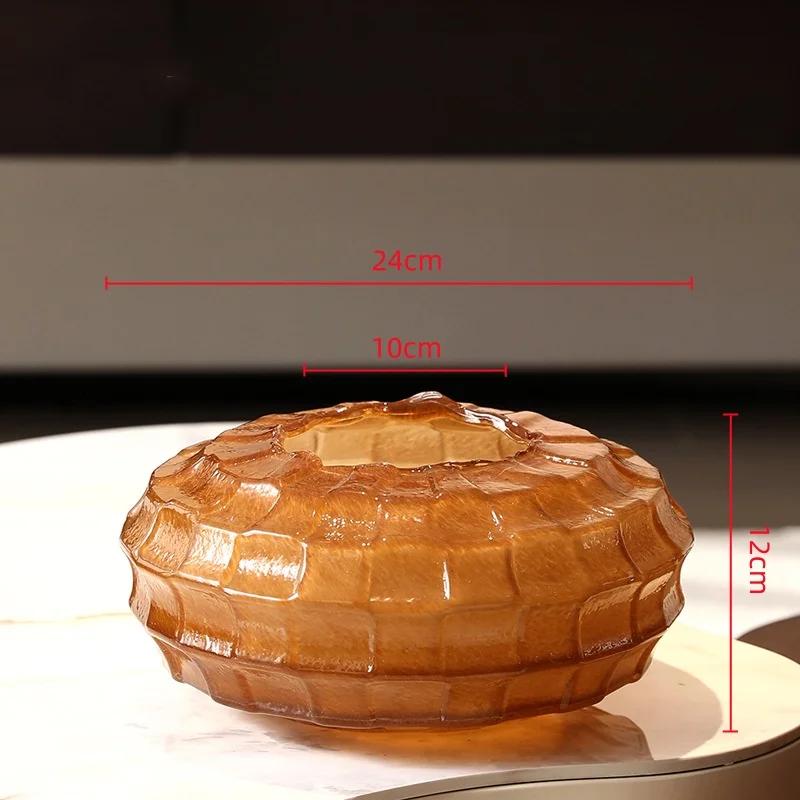 

Glass Vase Square Geometric Frosted Glass Bottle Tartan Floral Arrangement Accessories Terrarium Home Decoration Accessories