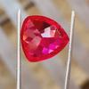 15mm  Natural Mozambique Red Ruby Trillion Cut Certified Loose Gemstone