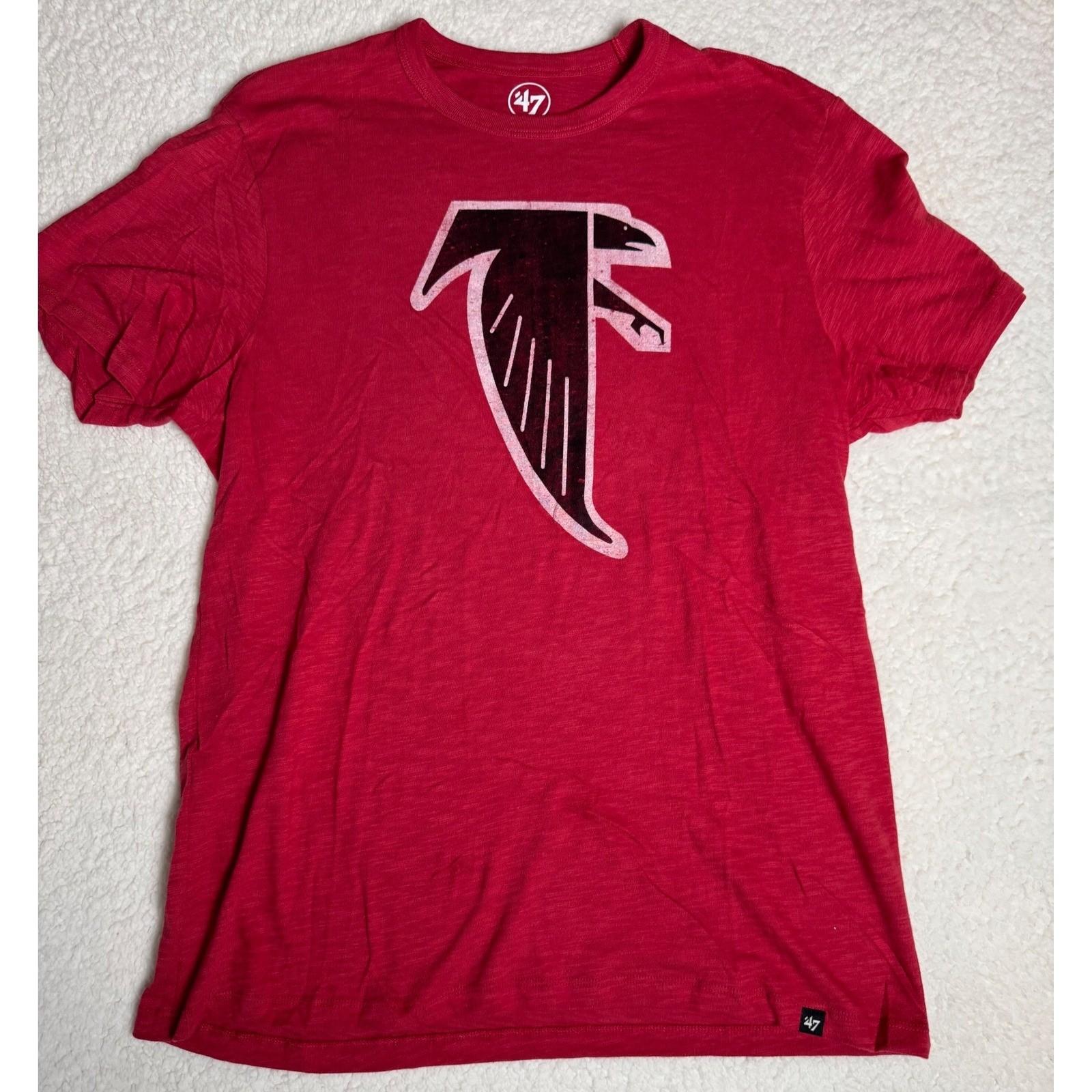 47 Brand Atlanta Falcons Mens Large Red Slub Graphic T-Shirt NFL Football Tee M
