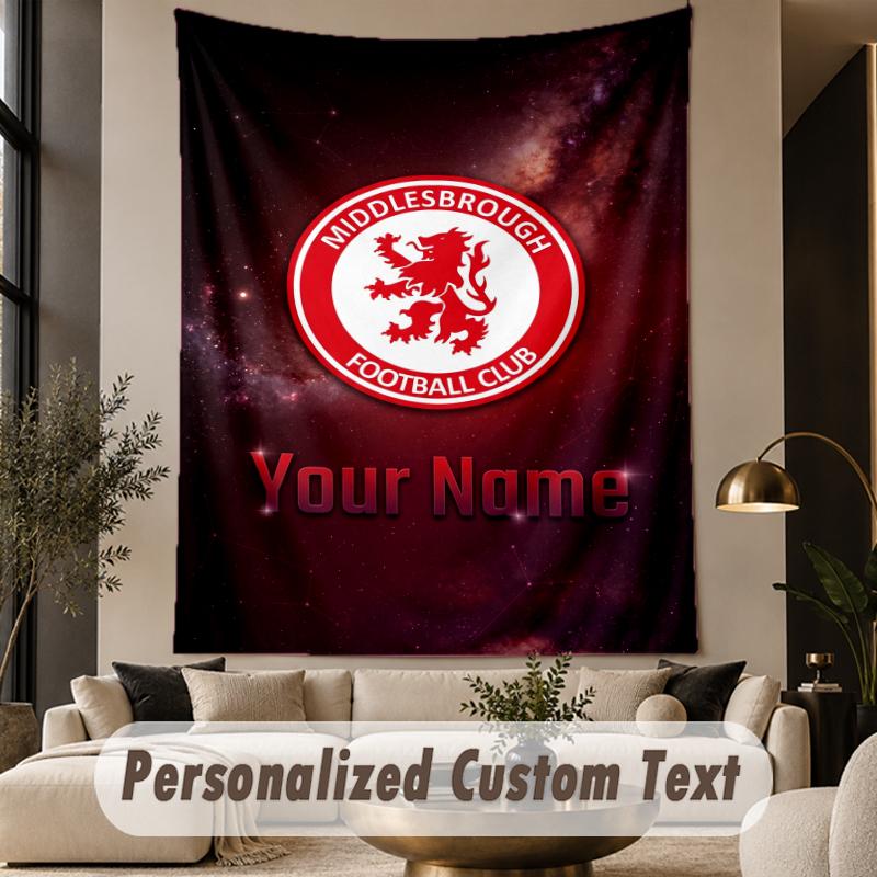 Custom Text Tapestry Middlesbrough FC Print Wall Tapestry Indoor Living Room Wall Decor