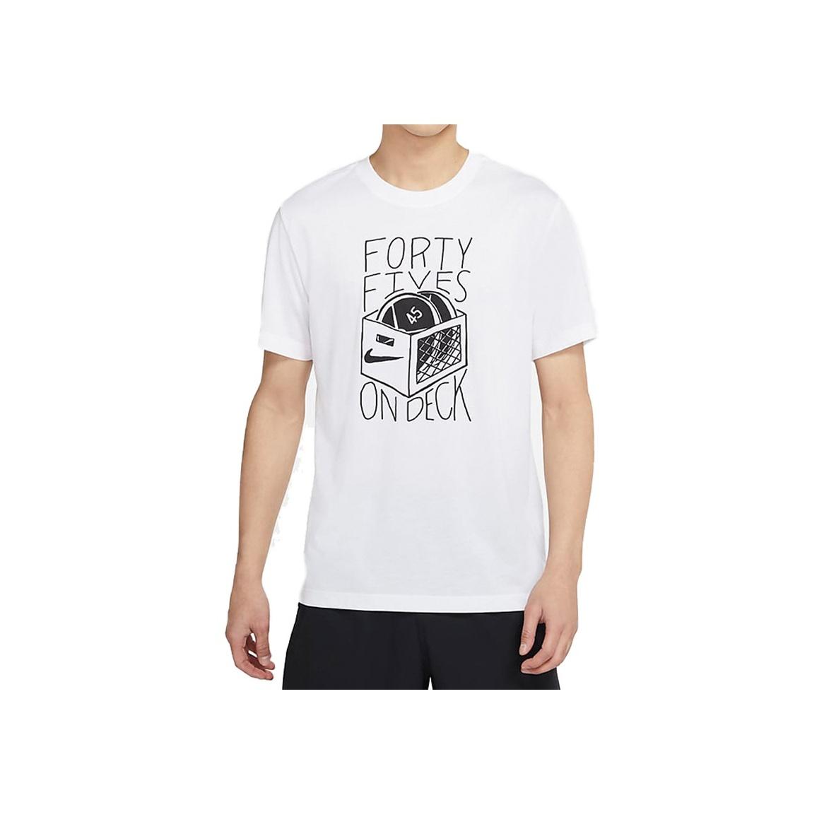 

Nike Dri-FIT Training Быстросохнущая футболка с круглым вырезом и короткими рукавами с принтом, мужские топы, белые DA0612-100 M